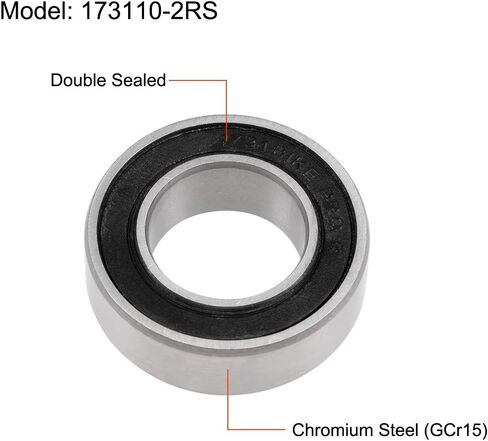 Uxcell MR24378-2RS محامل الكرات الأخدود العميق 24 مم × 37 مم × 8 مم مزدوجة مختومة من الفولاذ الكروم P0(ABEC1) in Kuwait