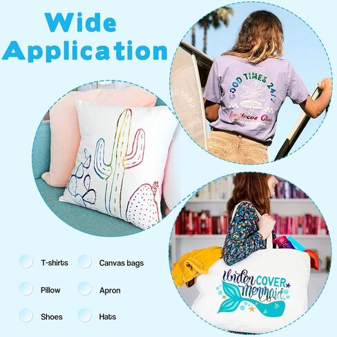 Tintnut Watercolor Heat Transfer الفينيل على ورقة - 5 ألوان 12 × 10 بوصة HTV فينيل للتي شيرت، القماش، مجموعة Clouds Mutilcolor HTV تي شيرت DIY لصورة ظلية Cricut in Kuwait