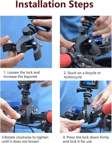 مشبك تثبيت على مقود الدراجة لكاميرا GoPro 10/9/8/7/6/DJI OSMO/ Insta360 One R/Yi، حامل حامل للدراجة النارية مع برغي 1/4 in Kuwait