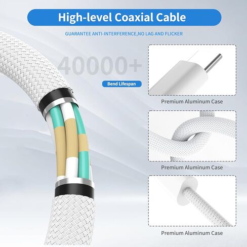 كابل USB-C إلى مغناطيسي 3 بقوة 140 واط، كابل شحن مغناطيسي 6.6FT/2M لأجهزة MacBook Air 2024 M3 13/15 بوصة، MacBook Pro 2023 M2 Pro & Max 14"16"، MacBook Air 2022/2023 M2، MacBook Pro 2021 M1 & Max 14 "16" in Kuwait