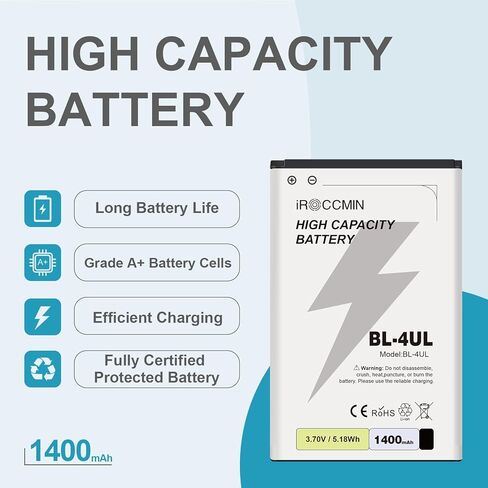 بطارية بديلة BL-4UL، بطارية بديلة عالية السعة 1400 مللي أمبير في الساعة لهاتف Nokia 3310 TA-1036، 225 RM-1011 RM-1126 RM-1012 in Kuwait