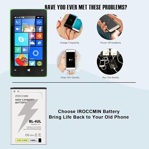 بطارية بديلة BL-4UL، بطارية بديلة عالية السعة 1400 مللي أمبير في الساعة لهاتف Nokia 3310 TA-1036، 225 RM-1011 RM-1126 RM-1012 in Kuwait