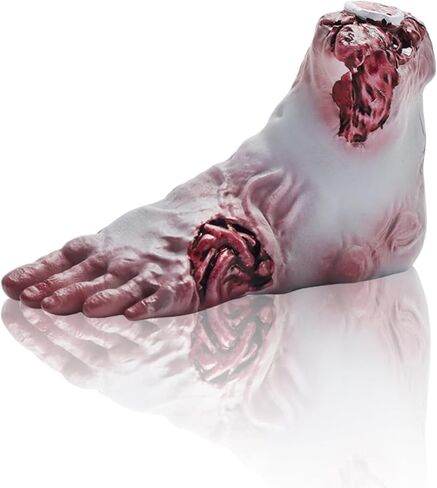 نموذج مصغر للقدم البشرية الإبداعية زومبي الوحش القدم الدعامة وهمية مصغرة هالوين جزء الجسم في قبة زجاجية لمشهد المقبرة المنزل سطح المكتب الحرف ديكورات الحفلات المخيفة in Kuwait