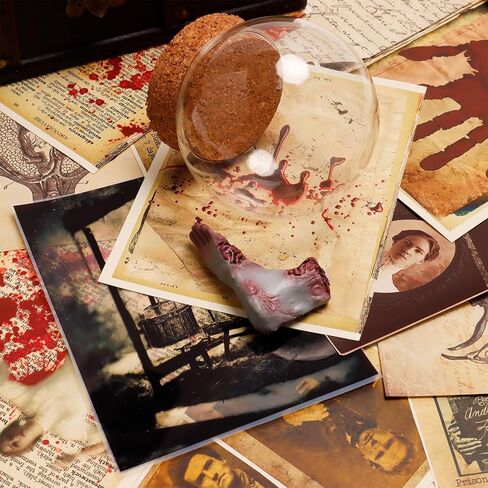 نموذج مصغر للقدم البشرية الإبداعية زومبي الوحش القدم الدعامة وهمية مصغرة هالوين جزء الجسم في قبة زجاجية لمشهد المقبرة المنزل سطح المكتب الحرف ديكورات الحفلات المخيفة in Kuwait