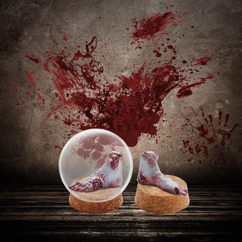 نموذج مصغر للقدم البشرية الإبداعية زومبي الوحش القدم الدعامة وهمية مصغرة هالوين جزء الجسم في قبة زجاجية لمشهد المقبرة المنزل سطح المكتب الحرف ديكورات الحفلات المخيفة in Kuwait