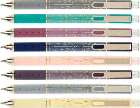 TUL® GL Series Retractable Gel Pens, Limited Edition, Medium Point, 0.8 mm, Assorted Barrel Colors With Starburst Pattern, Assorted Metallic Inks, Pack Of 8 Pens in Saudi Arabia