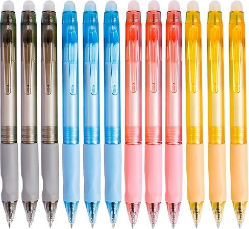 12 Pcs Aesthetic Erasable Pens 0.5mm Fine Point, Eraser Pen Make Mistakes Disappear,Comfort Grip, Cute Pens for Planners, Note Taking and Crossword Puzzles in Saudi Arabia