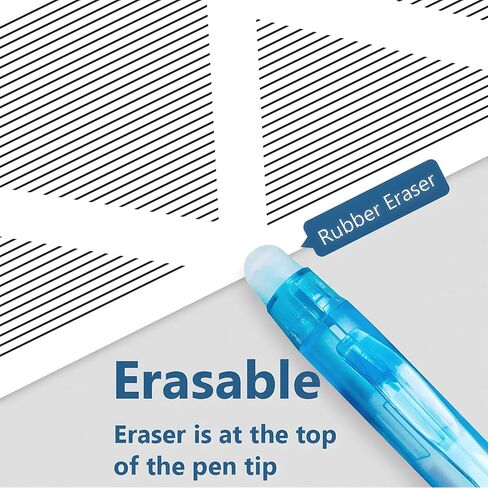 12 Pcs Aesthetic Erasable Pens 0.5mm Fine Point, Eraser Pen Make Mistakes Disappear,Comfort Grip, Cute Pens for Planners, Note Taking and Crossword Puzzles in Saudi Arabia