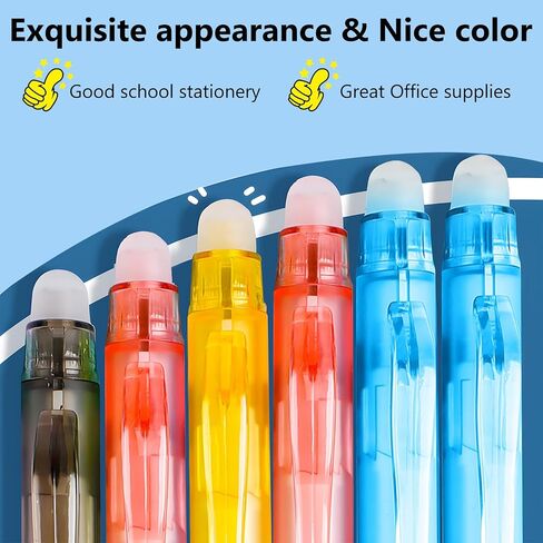 12 Pcs Aesthetic Erasable Pens 0.5mm Fine Point, Eraser Pen Make Mistakes Disappear,Comfort Grip, Cute Pens for Planners, Note Taking and Crossword Puzzles in Saudi Arabia