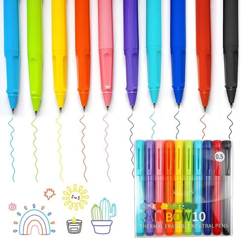 12 Pcs Aesthetic Erasable Pens 0.5mm Fine Point, Eraser Pen Make Mistakes Disappear,Comfort Grip, Cute Pens for Planners, Note Taking and Crossword Puzzles in Saudi Arabia