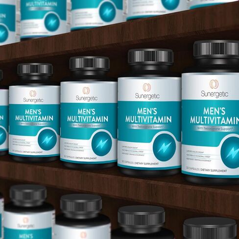مكمل دعم الرجال الفاخر من Sunergetic - فيتامينات متعددة قوية - يدعم الطاقة والقدرة على التحمل والقدرة على التحمل وإدارة الإجهاد - مع الزنك والأشواغاندا والماكا والكارنيتين والفيتامينات - 120 كبسولة in Kuwait