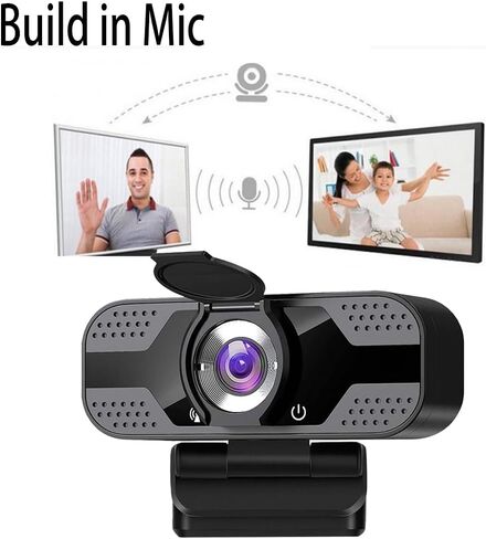 كاميرا ويب 1080P FHD مع غطاء للخصوصية، ميكروفون، كاميرا كمبيوتر ويب، التوصيل والتشغيل، للتكبير / سكايب / الفرق، المؤتمرات ومكالمات الفيديو JW-05B (1080P) in Kuwait