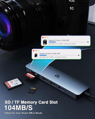 محور USB C، محول USB C 6 في 1، USB 3.0، 4K HDMI، 2 x USB 2.0، قارئ بطاقة SD/TF، ​​محطة إرساء مثالية لأجهزة الكمبيوتر المحمولة Mac Pro/Air والمزيد in Saudi Arabia