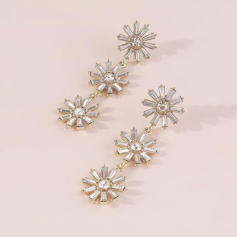 Fashion Flower Stud Earrings Statement Long Daisy Sunflower Dangle Earrings Cute Summer Floral Earrings for Women and Girls in Saudi Arabia