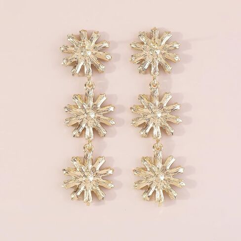 Fashion Flower Stud Earrings Statement Long Daisy Sunflower Dangle Earrings Cute Summer Floral Earrings for Women and Girls in Saudi Arabia
