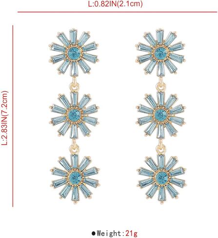 Fashion Flower Stud Earrings Statement Long Daisy Sunflower Dangle Earrings Cute Summer Floral Earrings for Women and Girls in Saudi Arabia