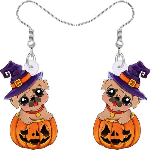 Acrylic Cute Dog Pug Earrings Dangle Pets Puppy Charms Pug Gifts for Pug Lovers Women in Saudi Arabia