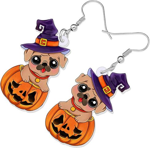 Acrylic Cute Dog Pug Earrings Dangle Pets Puppy Charms Pug Gifts for Pug Lovers Women in Saudi Arabia