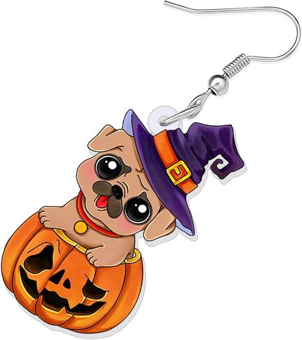 Acrylic Cute Dog Pug Earrings Dangle Pets Puppy Charms Pug Gifts for Pug Lovers Women in Saudi Arabia
