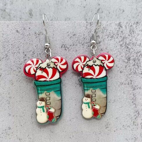 Acrylic Christmas Earrings Coffee Earrings Gingerbread Human Earrings Christmas Tree Earrings Candy Earrings Gift Earrings Fun Christmas Jewelry Party Earrings in Saudi Arabia