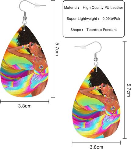 Folk Geometric Fashion Faux Leather Earrings Native Ethnic Folk Aztec Print Wedding Teardrop Earrings Jewelry For Women Girls Bridal in Kuwait