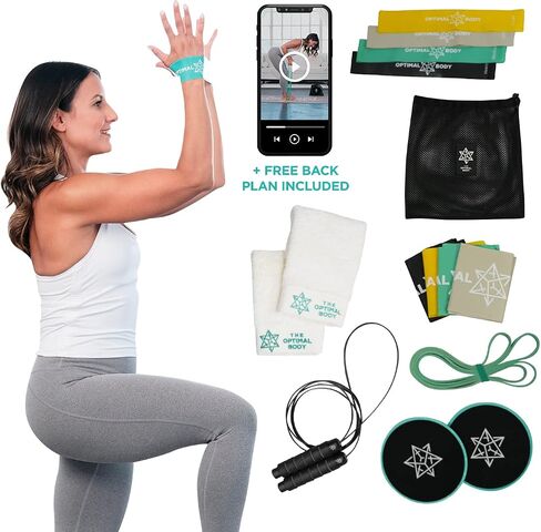 Resistance Bands kit | Physical Therapy Workout Equipment : Exercise Bands, Resistance Band Loops, Pull-up Band, Jump Rope & Sliders. Reduce Pain, Improve Flexibility & Strength. Free Back Plan incl. in Saudi Arabia