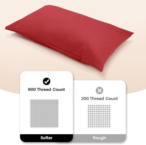 Warmstar 100% Cotton Toddler Pillowcase Set of 2, 600 Thread Count 13x18 Toddler Pillowcases Soft & Breathable, Cotton Travel Pillow Case Cover 13"x 18" with Envelope Closure,White in Saudi Arabia