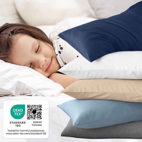 Warmstar 100% Cotton Toddler Pillowcase Set of 2, 600 Thread Count 13x18 Toddler Pillowcases Soft & Breathable, Cotton Travel Pillow Case Cover 13"x 18" with Envelope Closure,White in Saudi Arabia
