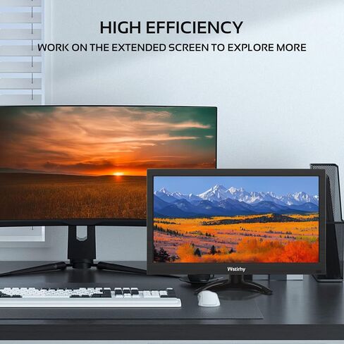 13.3 inch Small BNC Monitor, 1366x768 Resolution, Small Monitor with Remote Control, HDMI VGA AV BNC USB, Mini Monitorfor Fire Stick, Computer, Raspberry Pi, Kitchen Monitor, Built-in Speaker in Saudi Arabia