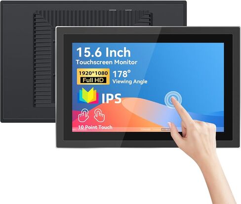 Touch Screen Monitor 10.1 Inch Multi-Touch Industrial Monitor 1280 * 800 HD | HDMI,VGA& USB | Built-in Speakers Touchscreen Monitor for Device POI/POS/Kiosk/Automation, VESA in Saudi Arabia