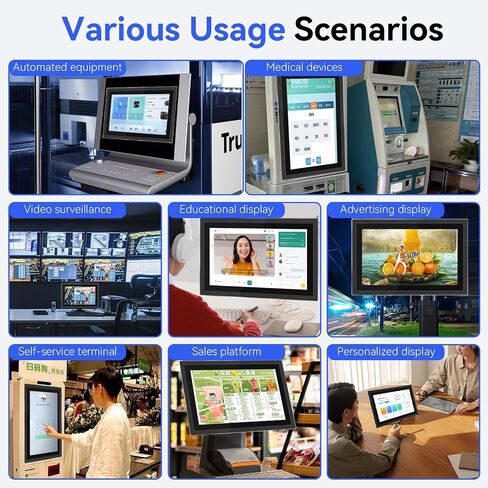Touch Screen Monitor 10.1 Inch Multi-Touch Industrial Monitor 1280 * 800 HD | HDMI,VGA& USB | Built-in Speakers Touchscreen Monitor for Device POI/POS/Kiosk/Automation, VESA in Saudi Arabia