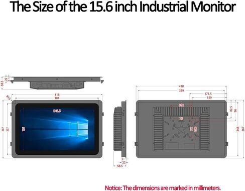 Touch Screen Monitor 10.1 Inch Multi-Touch Industrial Monitor 1280 * 800 HD | HDMI,VGA& USB | Built-in Speakers Touchscreen Monitor for Device POI/POS/Kiosk/Automation, VESA in Saudi Arabia