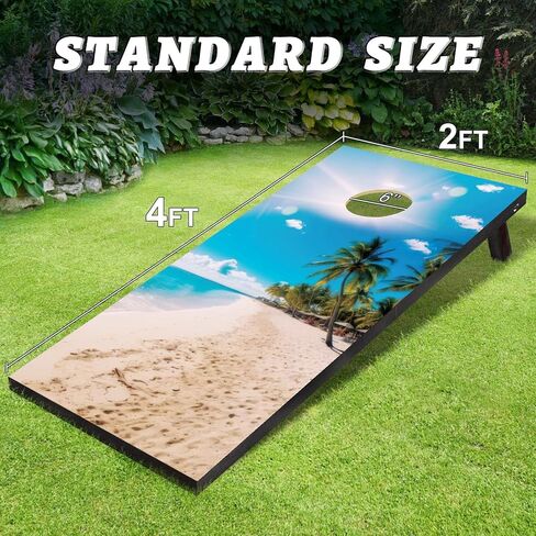 Cornhole Set,Corn Hole Boards Set,Regulation Size Cornhole Game Set, Corn Hole Set with 8 Bean Bags & Carry Bag, Corn Holes Outdoor Game Perfect for Backyard Beach Lawn in Saudi Arabia
