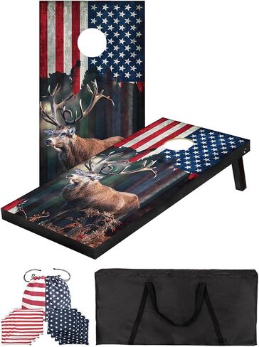 Cornhole Set,Corn Hole Boards Set,Regulation Size Cornhole Game Set, Corn Hole Set with 8 Bean Bags & Carry Bag, Corn Holes Outdoor Game Perfect for Backyard Beach Lawn in Saudi Arabia