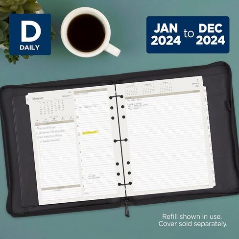 AT-A-GLANCE 2025 Planner, Daily, 8-1/2" x 11", Folio Size, Two Page Per Day Refill, Loose-Leaf (491-225-25) in Saudi Arabia
