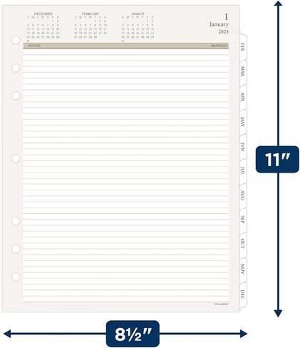 AT-A-GLANCE 2025 Planner, Daily, 8-1/2" x 11", Folio Size, Two Page Per Day Refill, Loose-Leaf (491-225-25) in Saudi Arabia