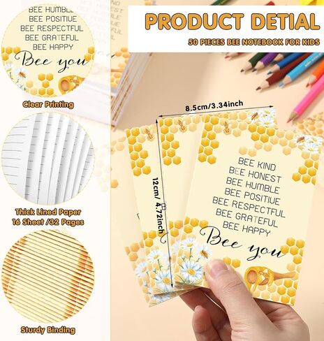50 حزمة من هدايا نهاية العام للطلاب Bee Notebook Notepad Journal للطلاب دفاتر الملاحظات الصغيرة دفتر صغير للأطفال دفاتر الملاحظات هدايا التخرج للطلاب من المعلم in Kuwait