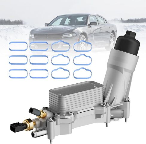 926-959 Upgraded Aluminum Engine Oil Cooler Filter Housing With Sensors And Gaskets Compatible With Chrysler Dodge Jeep Ram 3.6l V6 2011 2012 2013 2014 2015 2016, Replacement Of 926-959 926-876 in Saudi Arabia