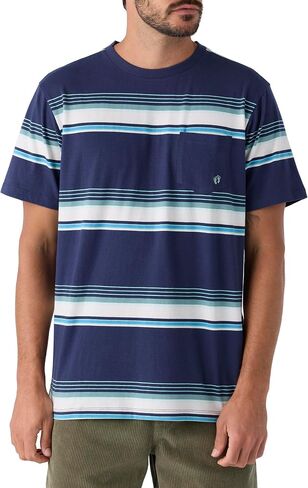 Hang Ten Mens Radical Stripe Knit T-Shirt - Casual Shirts for Men - Vintage Inspired Short Sleeve Knit Tee in Saudi Arabia