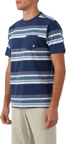 Hang Ten Mens Radical Stripe Knit T-Shirt - Casual Shirts for Men - Vintage Inspired Short Sleeve Knit Tee in Saudi Arabia