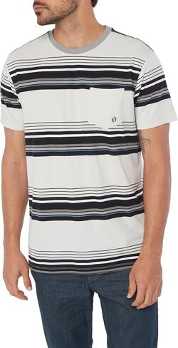Hang Ten Mens Radical Stripe Knit T-Shirt - Casual Shirts for Men - Vintage Inspired Short Sleeve Knit Tee in Saudi Arabia