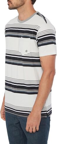 Hang Ten Mens Radical Stripe Knit T-Shirt - Casual Shirts for Men - Vintage Inspired Short Sleeve Knit Tee in Saudi Arabia