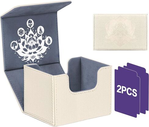 صندوق MTG Commander Deck Box مع مقسمين، يناسب أكثر من 120 بطاقة ذات أكمام واحدة، صندوق سطح تجميع سحري مغناطيسي قوي، صندوق تخزين بطاقات التداول من جلد البولي يوريثان لبطاقات TCG، CCG، MTG (أزرق سماوي) in Saudi Arabia