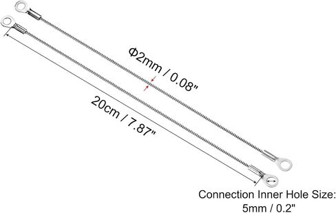PATIKIL Stainless Steel Lanyard Cable 1.5mmx10cm, 4 Pack Eyelets Ended Security Wire Rope in Saudi Arabia