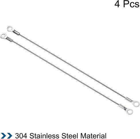 PATIKIL Stainless Steel Lanyard Cable 1.5mmx10cm, 4 Pack Eyelets Ended Security Wire Rope in Saudi Arabia