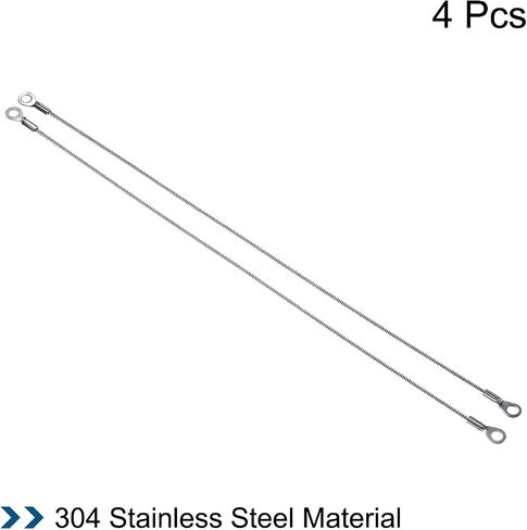 PATIKIL Stainless Steel Lanyard Cable 1.5mmx10cm, 4 Pack Eyelets Ended Security Wire Rope in Saudi Arabia