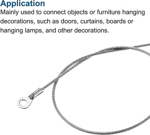 PATIKIL Stainless Steel Lanyard Cable 1.5mmx10cm, 4 Pack Eyelets Ended Security Wire Rope in Saudi Arabia