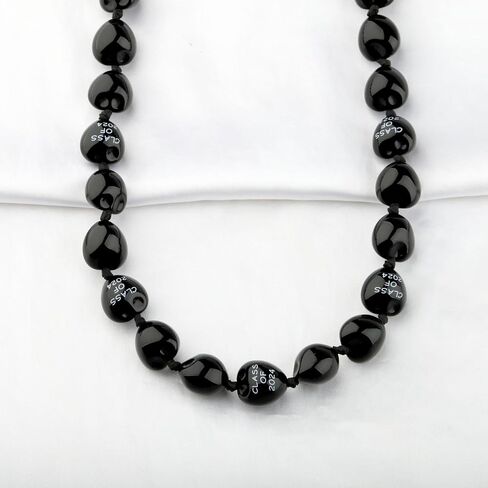 BNQL Chunky Hawaiian Kukui Nut Lei Necklace with Ribbon Bow Closure Graduation Gift class of 2024 Hawaiian Kukui Nut Necklace in Saudi Arabia
