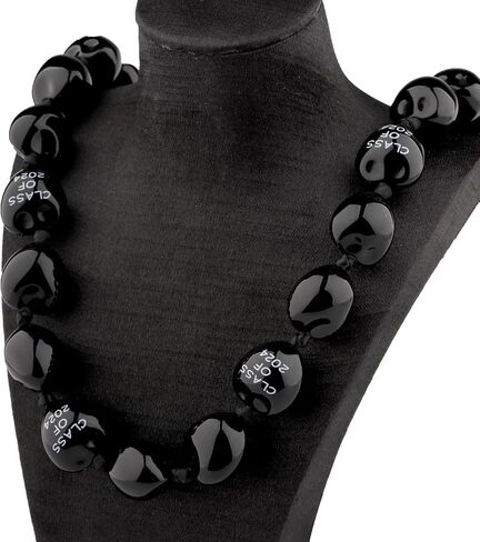 BNQL Chunky Hawaiian Kukui Nut Lei Necklace with Ribbon Bow Closure Graduation Gift class of 2024 Hawaiian Kukui Nut Necklace in Saudi Arabia