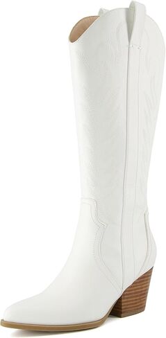 CUSHIONAIRE Women's Caress tall western boot +Memory Foam, Wide Widths Available in Saudi Arabia